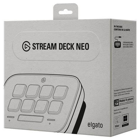 Elgato Stream Deck Neo - 8 x customizable LCD keys; 2 x Touch Points; Customizable Infobar.